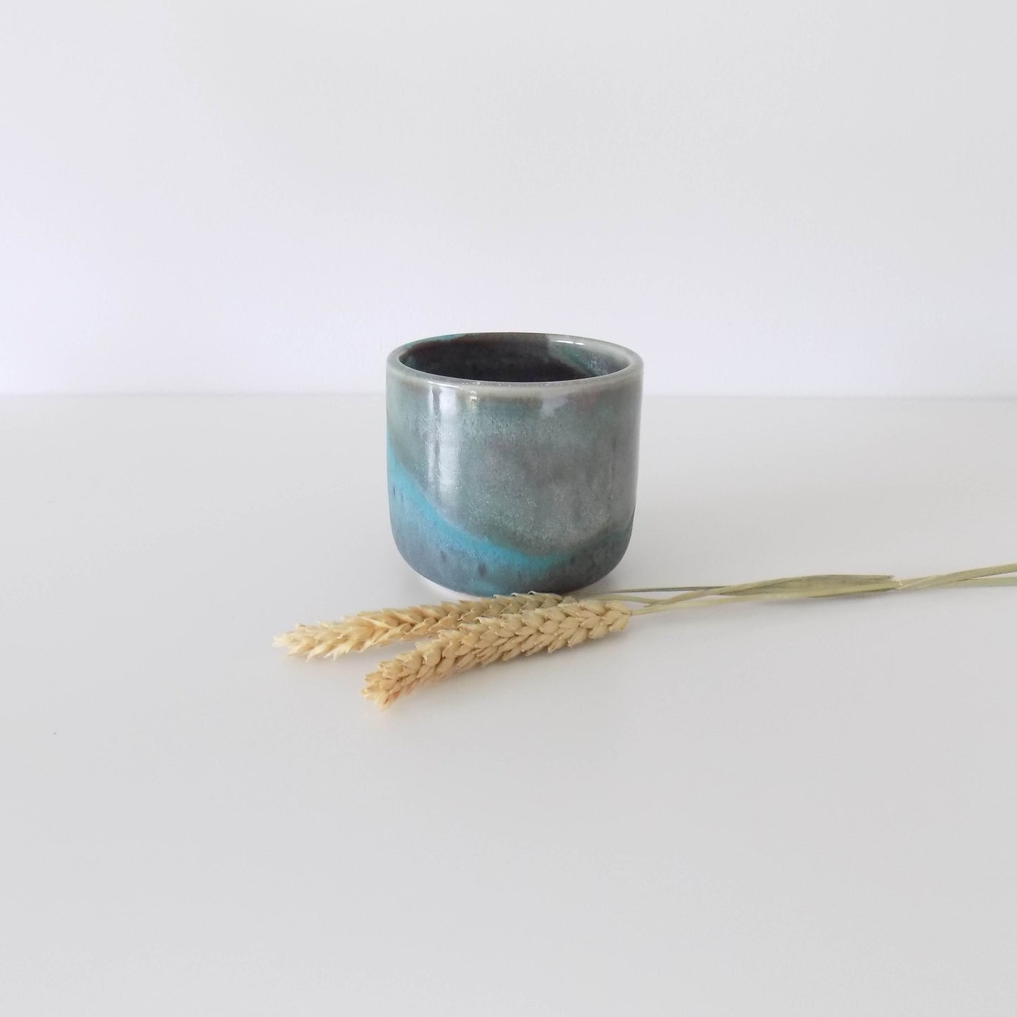 The Shorty Planter in Blue Geode
